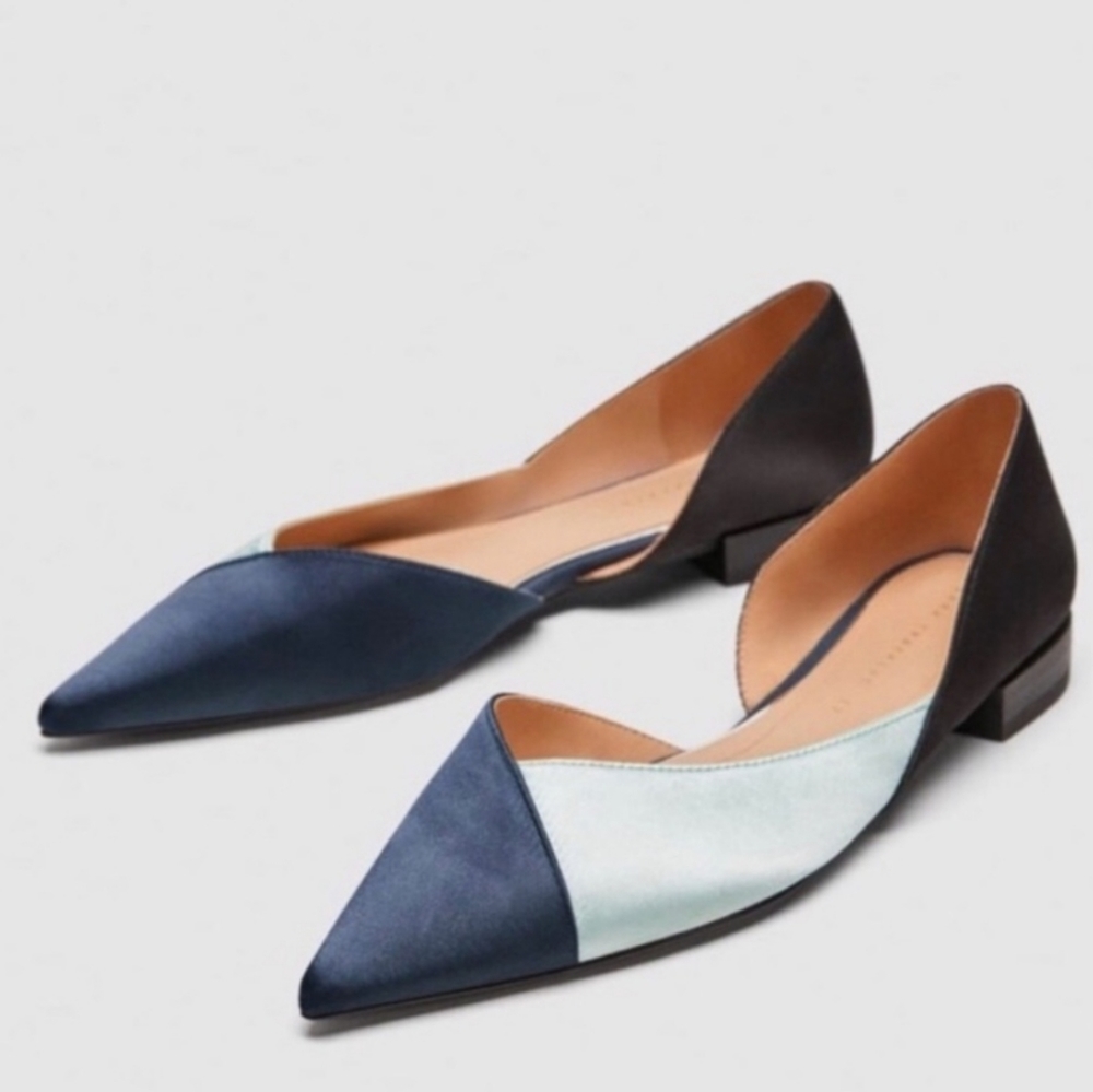 Zara Blue and Black Flats